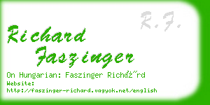 richard faszinger business card